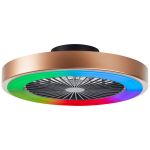 Brilliant Slimline Ceiling Fan Plastic Metal Black Gold 36W 4700lm - 830-865 CCT+RGB | 490mm - Remote Control Dimmable